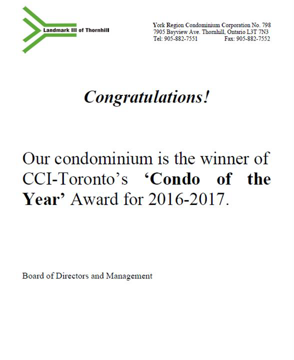 Condo of the Year Winner